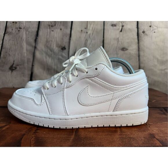 Air Jordan 1 Low Men's Size 8 White/White 553558-136 - Picture 4 of 13